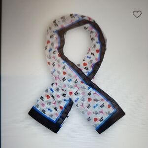 Karl Lagerfeld Black and Blue Patterned Scarf